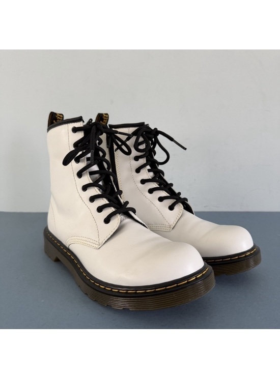 Dr.‎ Martens 1460 Boots White Leather 8 Eye Lace Up Combat Shoes main image 6